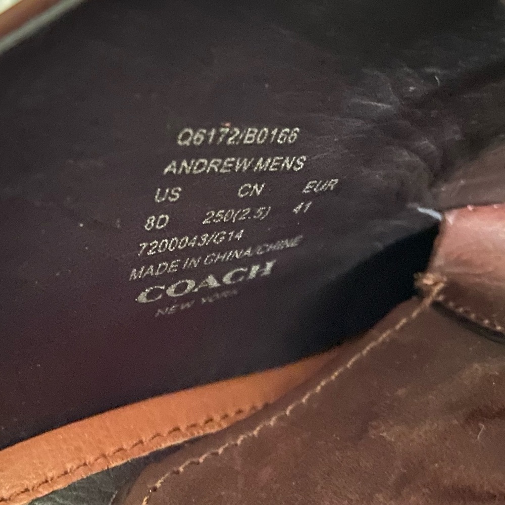 Men’s Coach Andrew Brown Leather Derby Dress Shoe - Picture 9 of 10